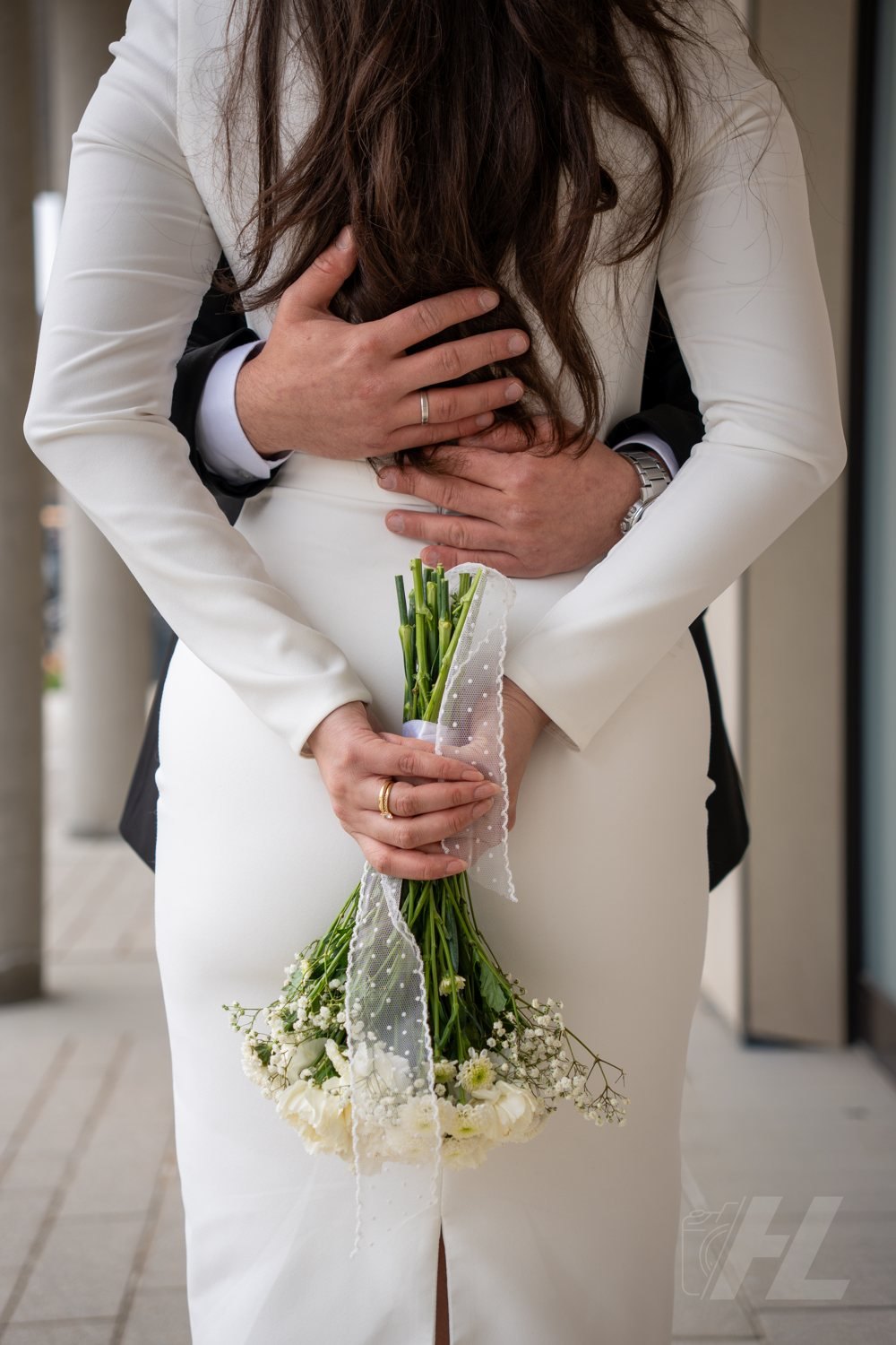 Hochzeit, Detailaufnahme mit Brautstrauß